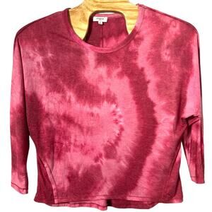 Red/Pink & White Tie Dye Print Umgee Top - Size Small